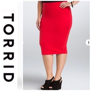 Red Torrid elastic pencil skirt